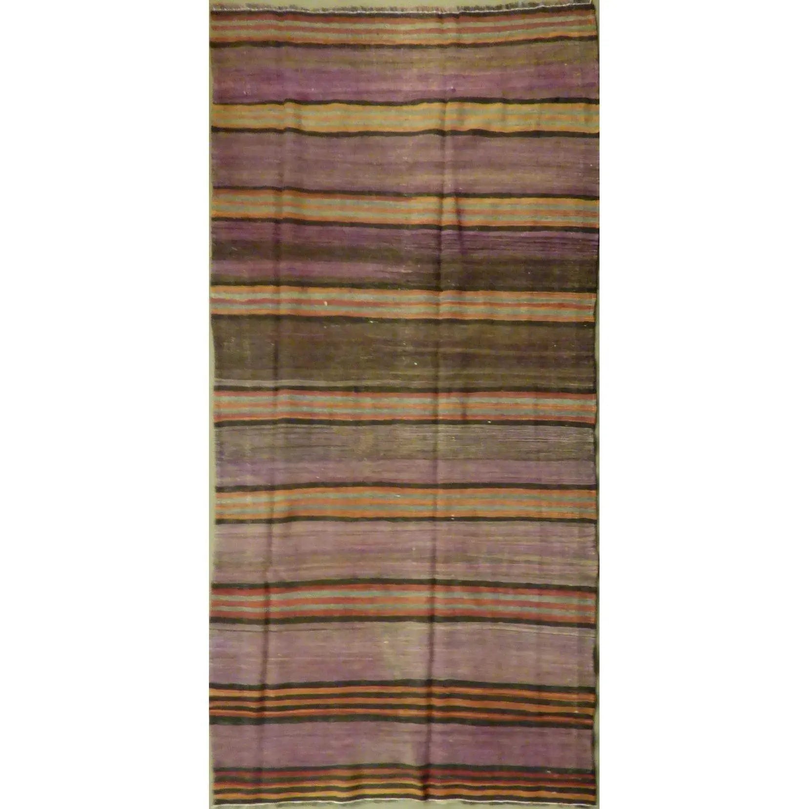 One Of The Kind Authentic Hand-Knotted Sanandaj Vintage Kilim 8'6" X 3'7"